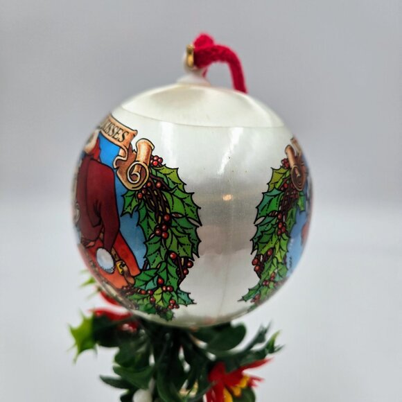 Vintage Alderbrook Mistletoe Kissing Ball Santa & Mrs. Claus Satin Unbreakable - Picture 6 of 10